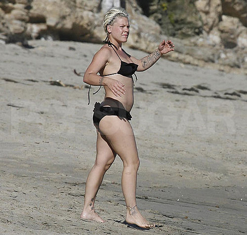 Pictures of Pregnant Pink Wearing a Bikini in LA