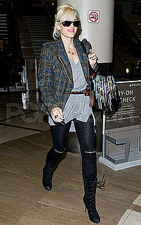 Pictures of Gwen Stefani Leaving LAX Carrying L.A.M.B. Luggage