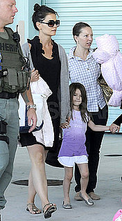 Pictures of Katie Holmes and Suri Cruise Leaving Their Boat Cruise and Chartering a Private Jet