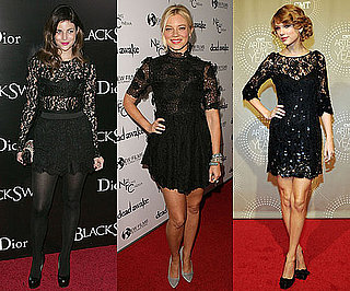 Pictures of Celebrities in Lacy Black Dresses