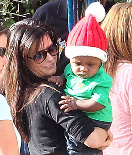 Pictures of Sandra Bullock and Baby Louis in a Santa Hat