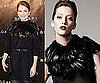 Julianne Moore Wearing Black Feather Circle Scarf