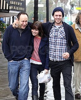 Pictures of Adam Brody and Lorene Scafaria Avoiding the Rain in LA