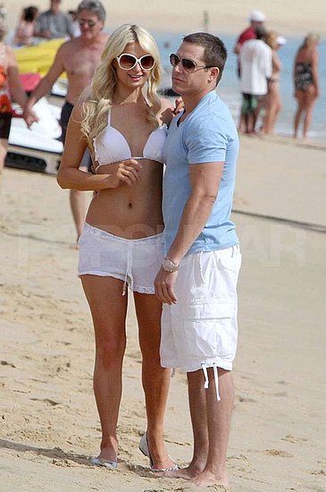 Pictures of Paris Hilton in Bikini and Cy Waits on Beach in Mexico