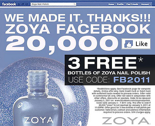 Get Three Bottles of Zoya Nail Polish For Free