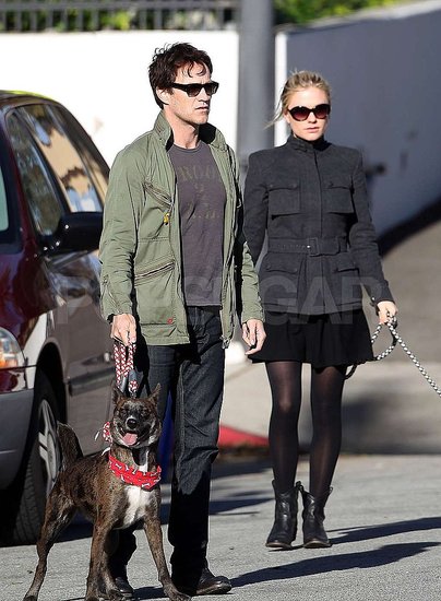 Pictures of Anna Paquin and Stephen Moyer Walking Their Dogs in LA