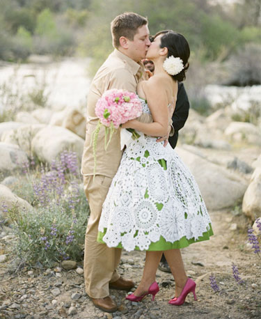 The Cost
One of the key benefits of a just-us ceremony is saving big bucks. From paying for family members' flights to food for 100-plus guests to elaborate floral centerpieces, the wedding tab racks up fast. True newlywed bliss is starting off a debt-free life together. This bride saved on the dress by making it herself!
Photo by Gia Canali Photography via 100 Layer Cake
The Cost
One of the key benefits of a just-us ceremony is saving big bucks. From paying for family members' flights to food for 100-plus guests to elaborate floral centerpieces, the wedding tab racks up fast. True newlywed bliss is starting off a debt-free life together. This bride saved on the dress by making it herself!
Photo by Gia Canali Photography via 100 Layer Cake