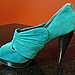 Ebay Find! Teal Peep Toe Cone Heel Bootie - Sz 7