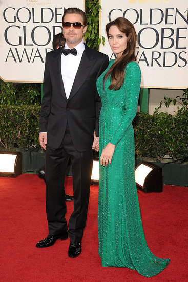 Angelina Jolie and Brad Pitt Wear His and Hers Versace at Golden Globes Red Carpet! Angelina Jolie and Brad Pitt Wear His and Hers Versace at Golden Globes Red Carpet!