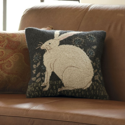 The clever hare has been spotted in many manifestations on the home decor front, including on this antique-style Hare Pillow ($50).
The clever hare has been spotted in many manifestations on the home decor front, including on this antique-style Hare Pillow ($50).