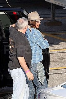 Pictures of Johnny Depp on the LA Set of Jack and Jill