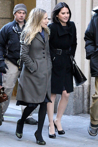 Pictures of Sarah Jessica Parker and Olivia Munn Filming I Don't Know How She Does It