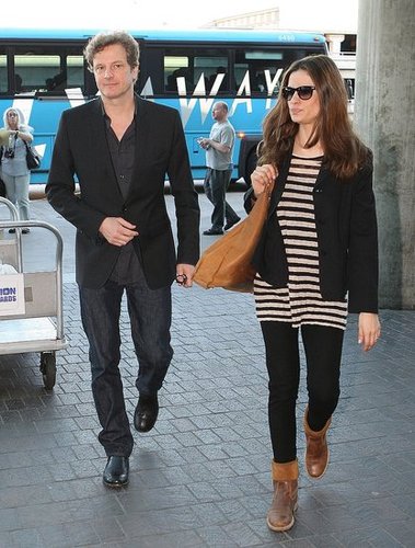Pictures of Colin Firth With Wife Livia Giuggioli at LAX Amid Awards For The King's Speech
