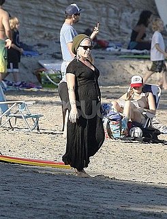 Pictures of Pregnant Pink on the Beach