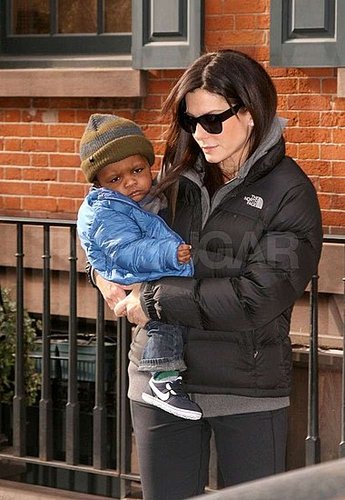 Pictures of Sandra Bullock Carrying Louis Bardo in NYC