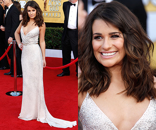 Lea Michele Wears Oscar de la Renta to the SAG Awards 2011