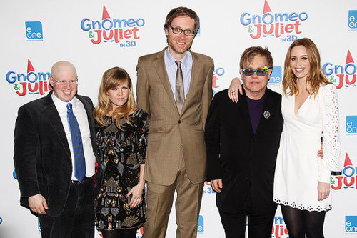 Pictures of Emily Blunt, Matt Lucas, Sir Elton John, Stephen Merchant, Elizabeth Hurley from the UK Gnomeo and Juliet Premiere
