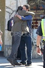 Pictures of Matt Damon Hugging Thomas Haden Church on Set Pictures of Matt Damon Hugging Thomas Haden Church on Set