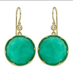 Irene Neuwirth Chrysoprase and Diamond Earrings
