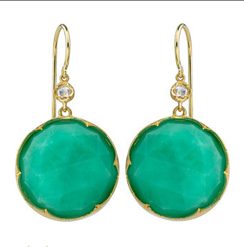 Irene Neuwirth Chrysoprase and Diamond Earrings