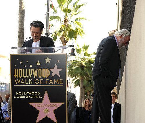Pictures of Colin Farrell Making A Speech at Donald Sutherland's Hollywood Star on Walk of Fame