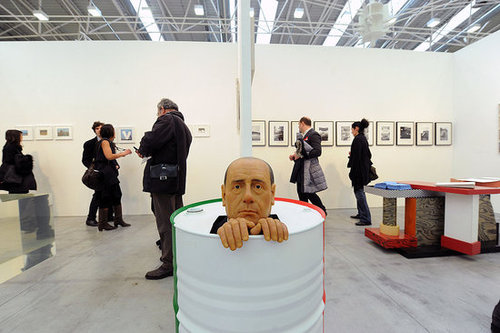 Silvio Berlusconi at Arte Fiera Art First Show in Italy