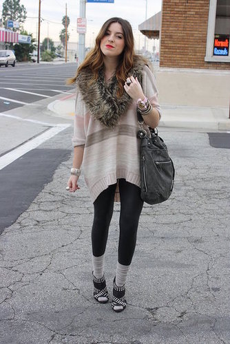 cozy in faux fur and studs