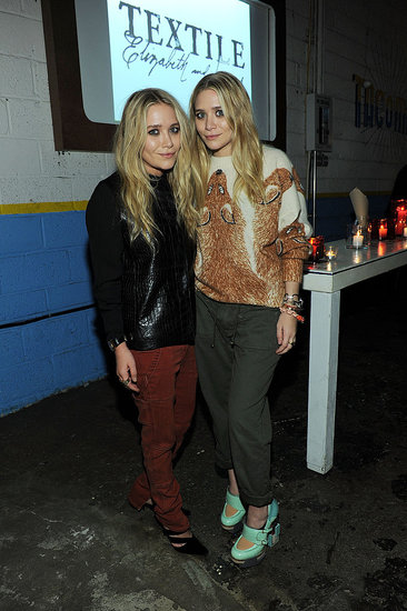 MaryKate and Ashley Olsen posed for photos at the launch of Textile 