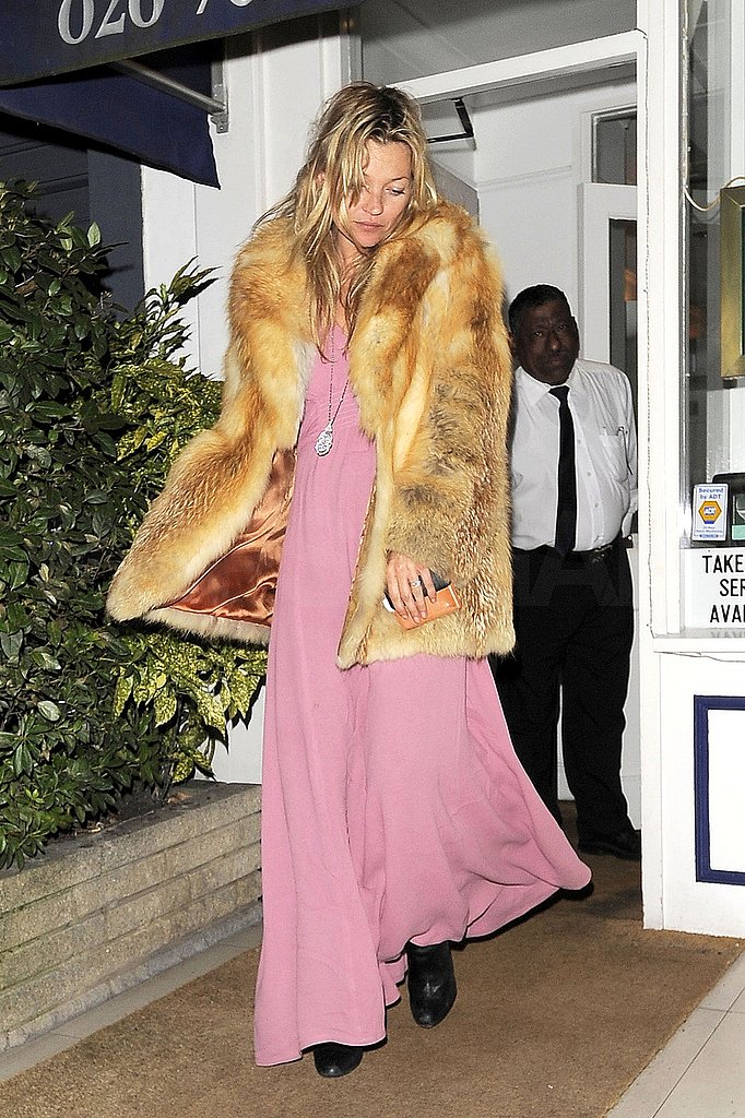 Pictures of Engaged Kate Moss Leaving Dinner With Two Friends in London Pictures of Engaged Kate Moss Leaving Dinner With Two Friends in London