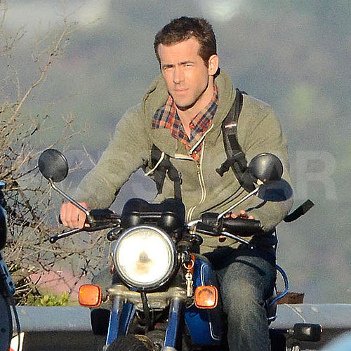 Pictures of Ryan Reynolds Riding a Motorcycle on the Cape Town Set of Safe House