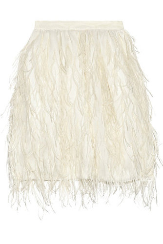 Jason Wu - Ostrich feather-embellished cotton skirt