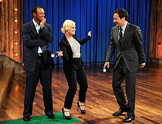 Pictures of Amy Poehler and Tiger Woods on Late Night With Jimmy Fallon