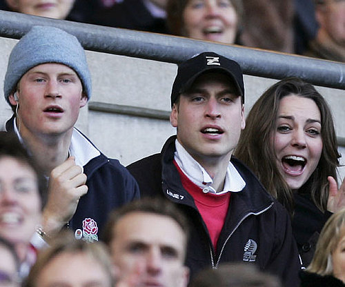 Kate Middleton joined Prince William and his brother, Prince Harry, in February 2007 to watch as England and Italy battled it out on the rugby field.
Kate Middleton joined Prince William and his brother, Prince Harry, in February 2007 to watch as England and Italy battled it out on the rugby field.