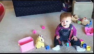 Baby Laughs at Dog Eating Bubbles