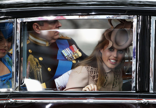 Princesses Beatrice and Eugenie Arrive at the Royal Wedding Princesses Beatrice and Eugenie Arrive at the Royal Wedding