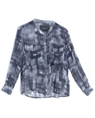 Rachel Comey Silk Plaid Print Assembly Button Top ($365)