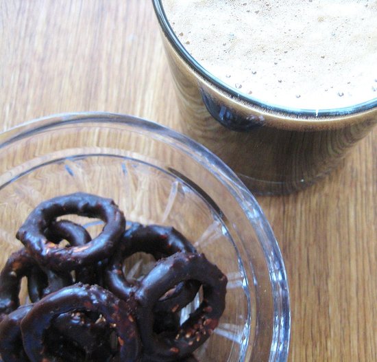 Chocolate Stout Covered Pretzels