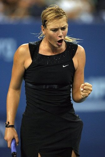 Maria Sharapova takes tennis fashion to a whole new level with this "Audrey Hepburn" inspired little black dress by Nike.
Maria Sharapova takes tennis fashion to a whole new level with this "Audrey Hepburn" inspired little black dress by Nike.