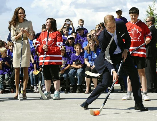 Prince William Playing Street Hockey With Kate Middleton 2011-07-05 15:15:15