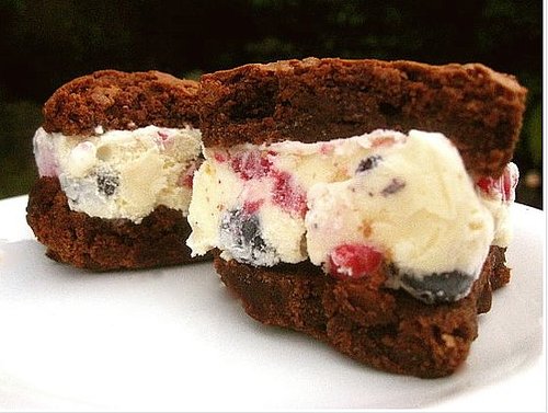 Vanilla Berry Brownie Ice Cream Sandwiches Vanilla Berry Brownie Ice Cream Sandwiches