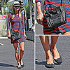 Nicky Hilton Wearing Express Striped Dress
