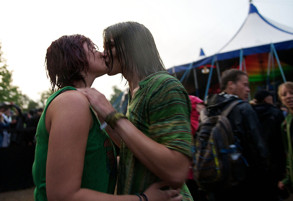 Aww, how romantic! A couple kissed in the rain at Roskilde Festival in Roskilde, Denmark.
Aww, how romantic! A couple kissed in the rain at Roskilde Festival in Roskilde, Denmark.