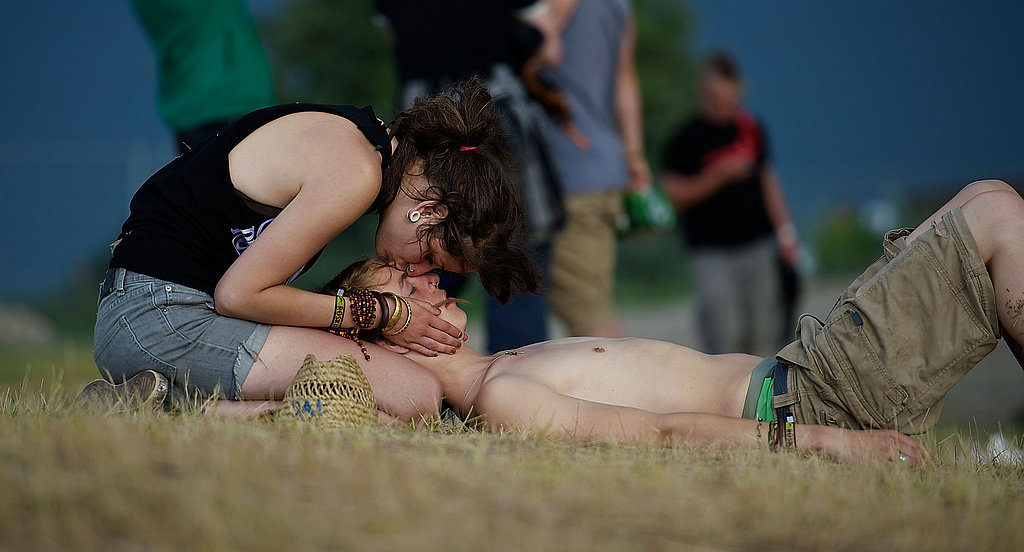 A couple shared an intimate moment at the Roskilde Festival.
A couple shared an intimate moment at the Roskilde Festival.