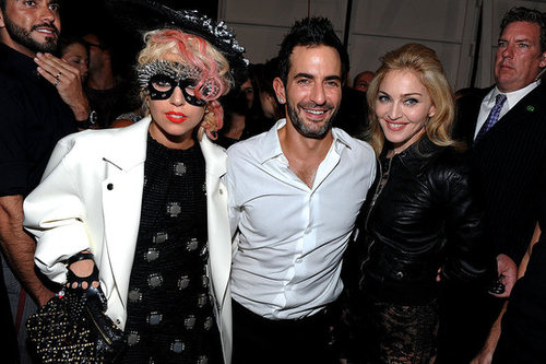 Lady Gaga, Marc Jacobs, and Madonna hung out behind the curtain in September 2009.
Lady Gaga, Marc Jacobs, and Madonna hung out behind the curtain in September 2009.