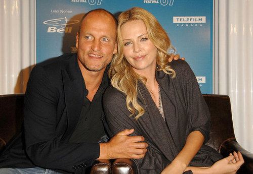 Woody Harrelson and Charlize Theron stuck close during the 2007 press conference for Battle in Seattle.
Woody Harrelson and Charlize Theron stuck close during the 2007 press conference for Battle in Seattle.
