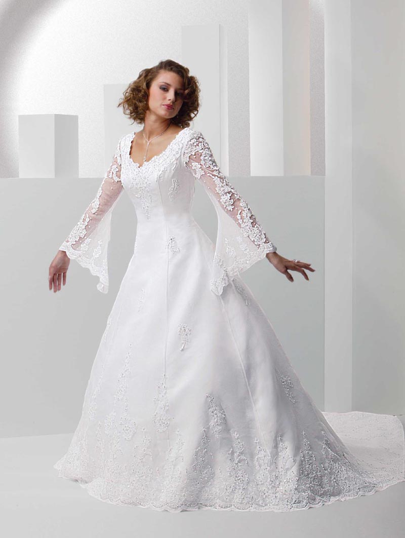 modest wedding dresses with long sleeves