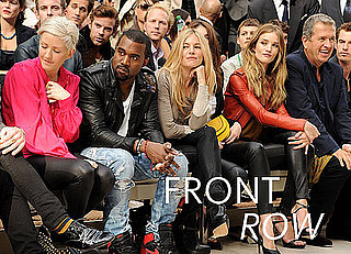 Pictures from Day Four at London Fashion Week Front Row Celebrities Rosie Huntington-Whitley, Kanye West, Rachel Zoe.