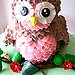Pink and Brown Owl Cake