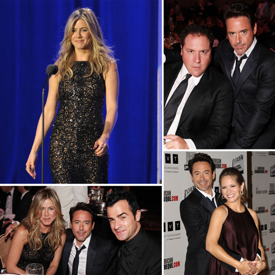 Jennifer Aniston Wears a Sexy LBD For a Night Out With Justin Theroux and Robert Downey Jr. Jennifer Aniston Wears a Sexy LBD For a Night Out With Justin Theroux and Robert Downey Jr.