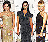 Camila Alves Holding Metallic Clutch